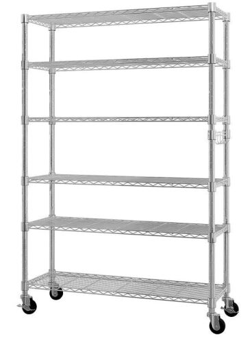 6 Tier Wire Shelving Unit, 46"W x 18"D x 82"H