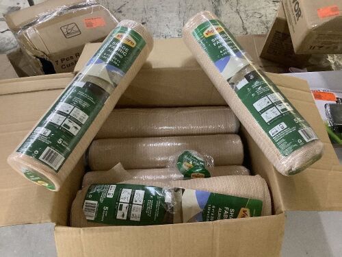 Lot of (6) Vigoro 6 ft. x 20 ft. Almond Matrix Grid Sun Shade Fabric