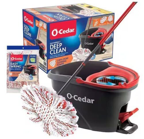 O-Cedar EasyWring Deep Clean Microfiber Spin Mop w/ Bucket System