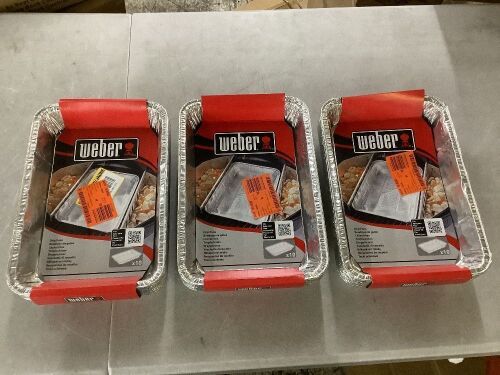 Lot of (3) Weber Large Grill Drip Pans (10-Pack)