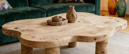 Noble House Alzira 39.7 in. Brown Specialty Wood Coffee Table - Top Only, No Legs
