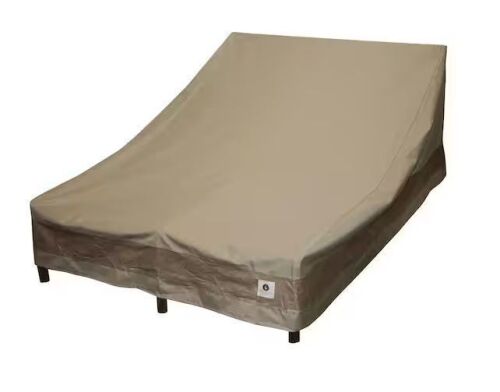 Classic Accessories Duckcovers Elegant 82 in. Tan Double Chaise Lounge Cover