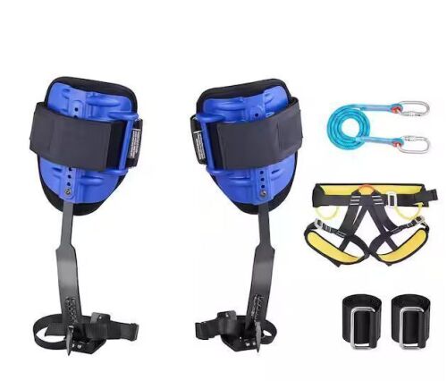 VEVOR Tree Climbing Spikes Set, Height-Adjustable Gear with Straps and Harness, 350 lbs. Load Capacity