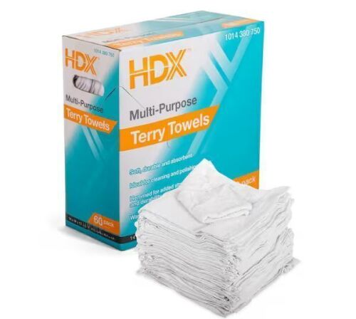 HDX 14 in. x 17 in. Multi-Purpose Terry Towel (60-Pack)