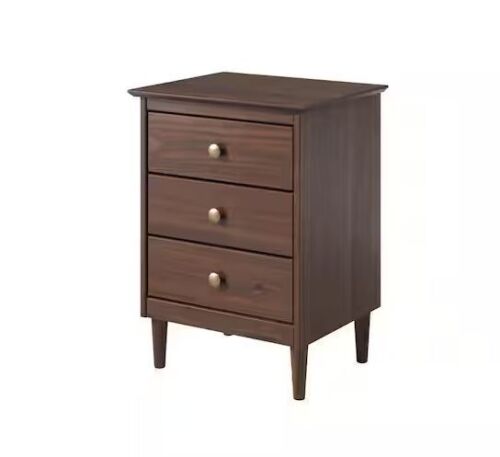 Jela-USA Walnut 3-Drawer 15 in. Nightstand - Spencer