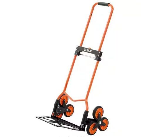 VEVOR Stair Climbing Cart, 260 lbs. Stair-Climbing Capacity, Portable Folding Trolley Cart with Telescoping Handle, Hand Truck