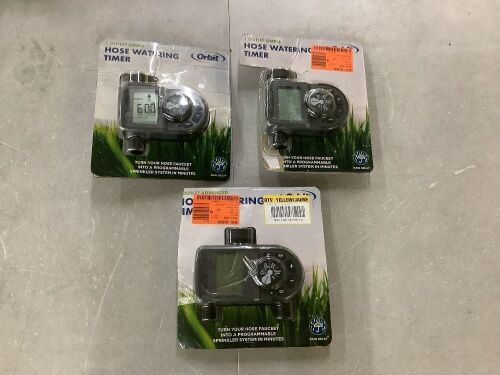 Lot of (3) Orbit 2-Outlet Programmable Hose Watering Timer Sprinkler Timer