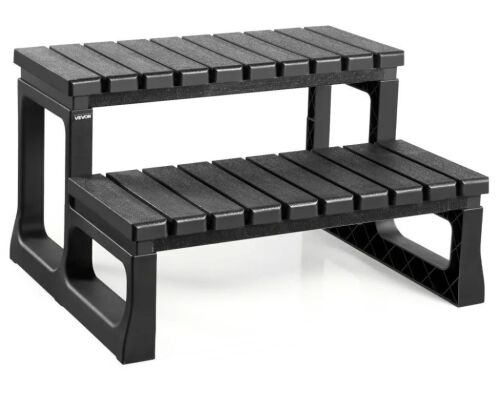 VEVOR Hot Tub Steps, 2-Step Spa Outdoor Stairs, Heavy Duty 23.6 inch Wide, 320 lbs Weight Capacity