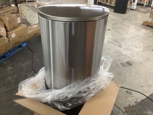 StyleWell 13 gal. Stainless Steel Step-On Trash Can D-Shaped - Small Dent