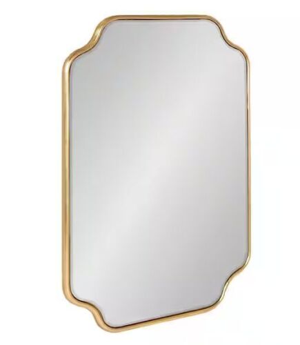 Kate and Laurel Plumley Scalloped 24 in. H x 18 in. W Glam Irregular Framed Gold Wall Mirror