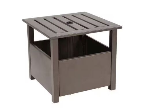 California Umbrella Steel Side Table Patio Umbrella Base in Bronze