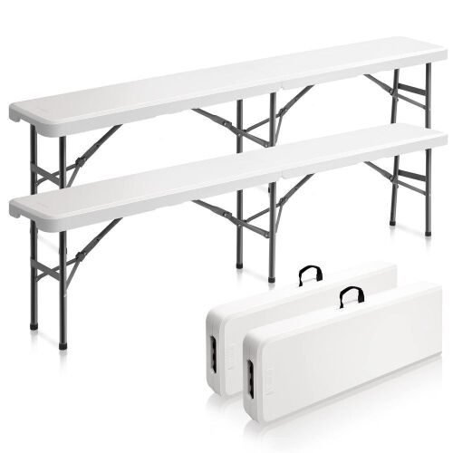 6 Feet Plastic Folding Bench, 2 Pack