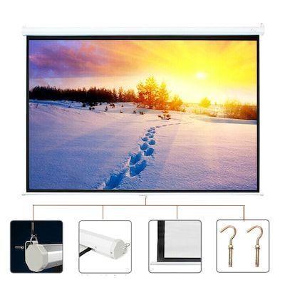 100 in. Manual Pull-Down Wall Projection Screen