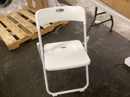 White Folding Chairs, Set of 6