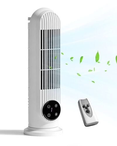 2-in-1 Mini Tower Fan, 16" Portable Bladeless Table/Wall-Mounted Fan w/Remote Control, LED Display, 90°Oscillation