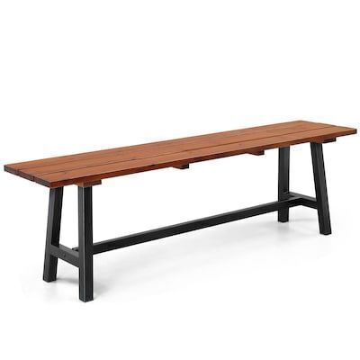 VINGLI 63W Outdoor Wooden Bench