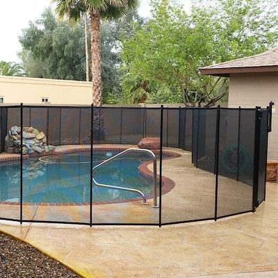 VINGLI 4-ft x 48-ft Black Easy-storaged Pool Fence for Ground Pool Mesh Pool Safety Barrier Panel