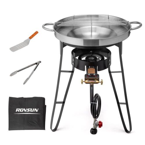 ROVSUN 23" Concave Comal Set with 80,000 BTU Propane Stove