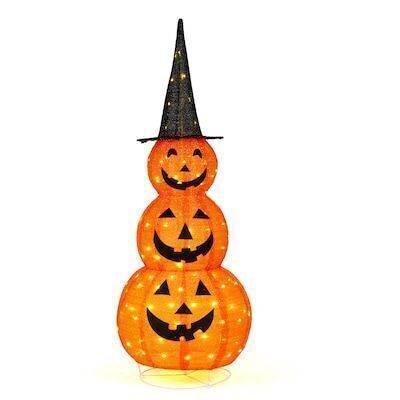 5ft Collasipble Halloween Lighted Pumpkin Decoration