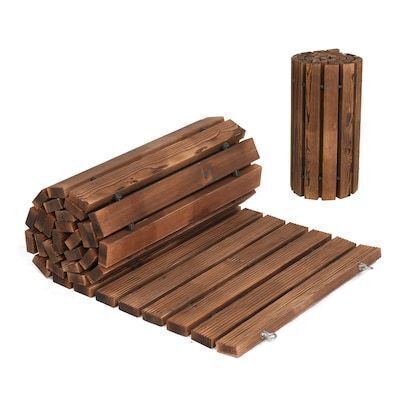 VINGLI 22-in W 8-in L Wooden Garden Pathway for Patio with Steel Wire