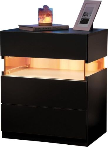 LED Nightstands 3 Drawer