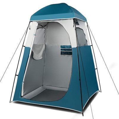 VINGLI 6.7ft 1-Room Shower Tent with Mesh Floor and Carrying Bag Blue