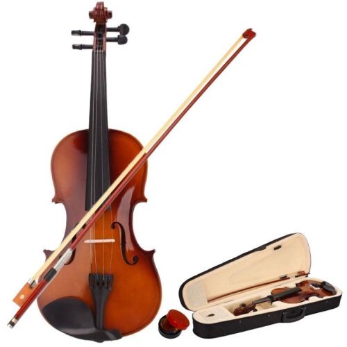 4/4 Natural Acoustic Violin with Hard Case, Bow, Rosin
