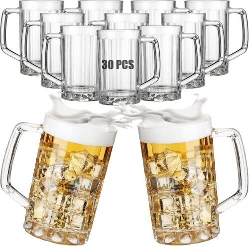 30 Pcs Plastic Beer Mug with Handles