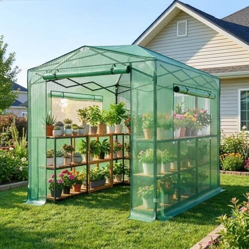 6x8ft Instant Walk-in Pop Up Tent Greenhouse