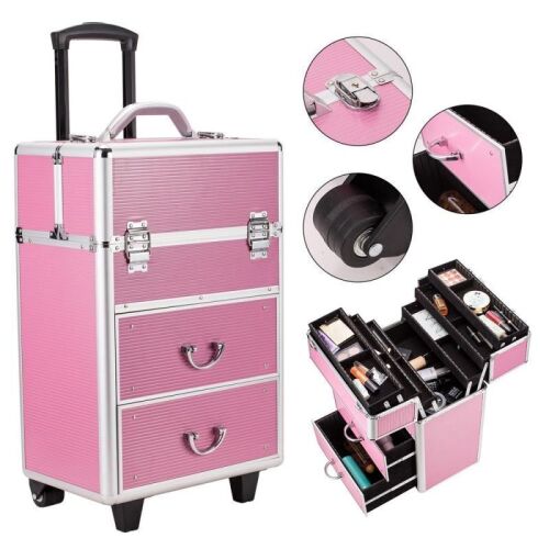 3-in-1 Rolling Professional Cosmetic Makeup Case