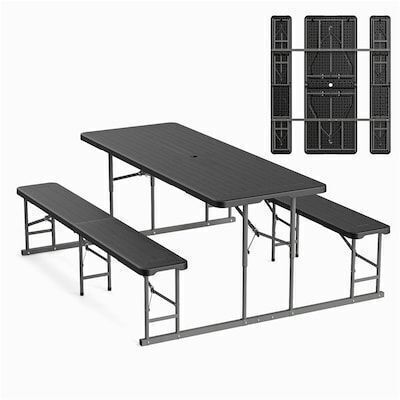 VINGLI Folding Picnic Table and Bench Set