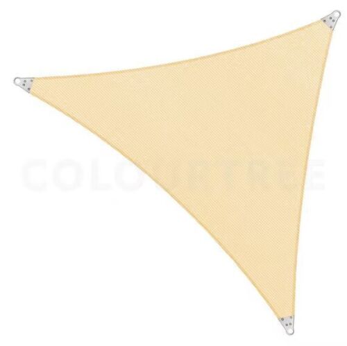 COLOURTREE 20 ft. x 20 ft. 260 GSM Reinforced Beige Triangle Sun Shade Sail Screen Canopy, Patio and Pergola Cover