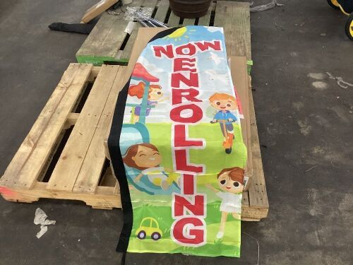 Lot of (3) Now Enrolling Ground Flags