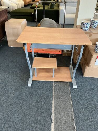 Desk, Used, Missing Pull Out Shelf And Top Shelf.