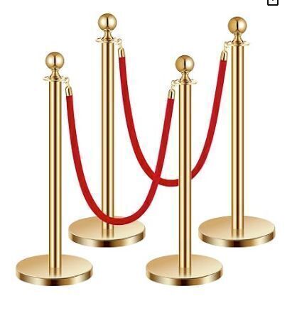 Stanchions and Velvet Ropes 4Pcs