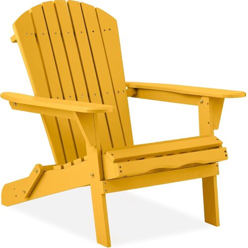 Outdoor Wooden Folding Adirondack Chair, 100% Pine Wood, 350lb Capacity, for Patio Garden Lawn Backyard Deck Pool Beach Firepit