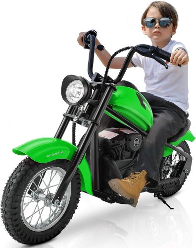 Electric Dirt Bike, 15 mph & 150lb Max, 24V Ride on Toy for Big Kids w/LED Lights & Power Display, Chain-Driven Motor, Twist-Grip Throttle, Shock Springs,Handbrake,12" Air-Filled Tires