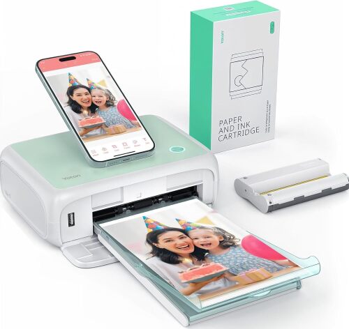 YOTON Photo Printer, Picture Printer with 54 Sheets (4"x6") & 1 Ink Ribbon