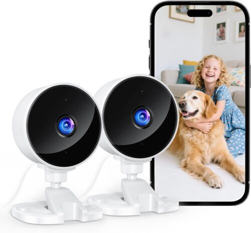 2 Pack YOTON Indoor Security Camera for Baby Monitor, Home & Pets, 2.4GHz Wi-Fi