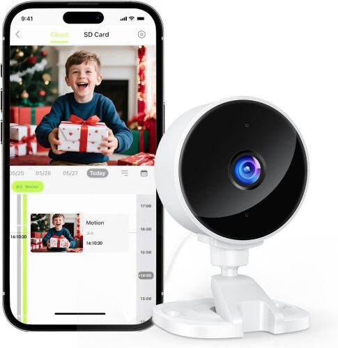 1 Pack YOTON Indoor Security Camera for Baby Monitor, Home & Pets, 2.4GHz Wi-Fi