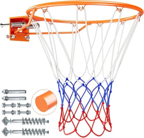 Yohood 18" Basketball Rim, Dual Spring Basketball Rim with All Weather Net