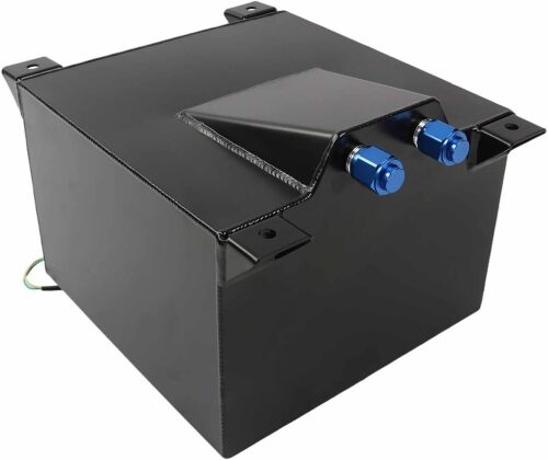 Fuel Tank with Built-in Level Sender 5 Gallon Coated Aluminum Fuel Cell Gas Tank & Level Sender Racing/Drifting Black