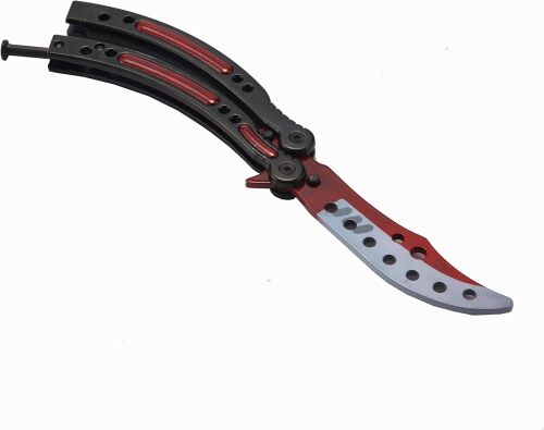 CSGO Pocket Knives Camping,Stainless Steel Portable Pocket Knives,Balisong,Training Camping Hiking Tool,Safe,Durable,No Edge