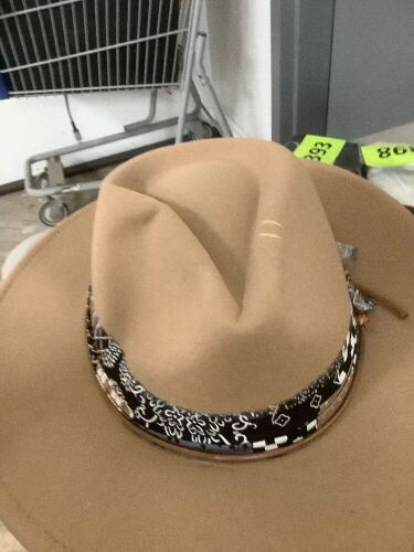 Retro Felt Cowgirl Hat For Women Men Print Belt Feather Wide Brim Western Cap For Party