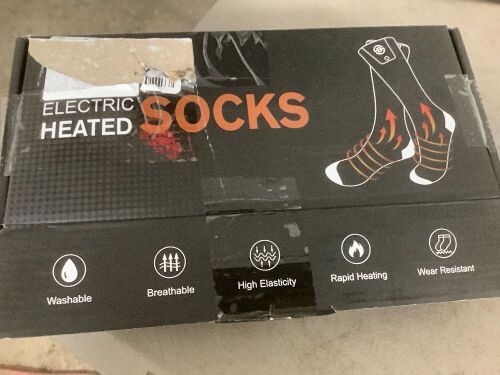 Electric Heated Socks, XL, Black