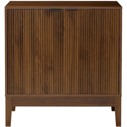 2-Door Reeded Storage Cabinet w/ Soft-Close Doors Multipurpose Accent Furniture