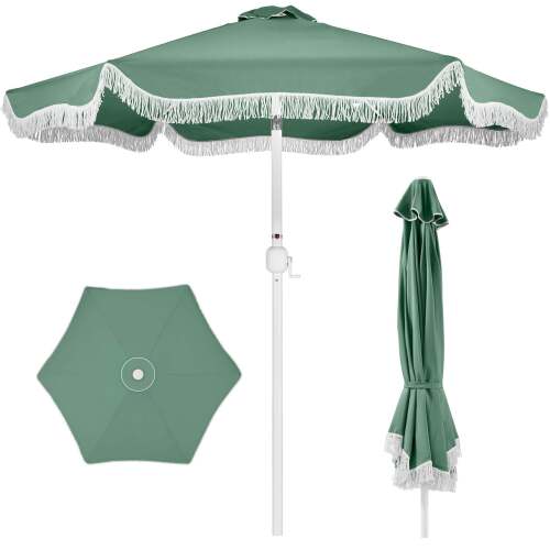 9ft Boho Fringe Umbrella Tilt, UPF50+, Steel Pole