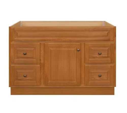 Glacier Bay Hampton 48 in. Bathroom Vanity Cabinet without Top in Oak