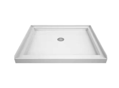 DreamLine SlimLine 36 in. x 36 in. Single Threshold Alcove Shower Pan Base in White with Center Drain
