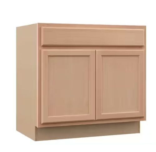 Hampton Bay Recessed Panel 36 in. W x 24 in. D x 34.5 in. H Assembled Sink Base Kitchen Cabinet in Unfinished